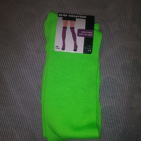 Bright Green Socks Wmn Sz 5-9 - Picture 1 of 1